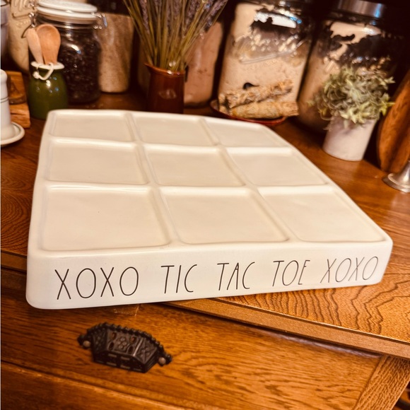 Rae Dunn Ceramic Tic Tac Toe Board 12”x12” - Picture 2 of 6